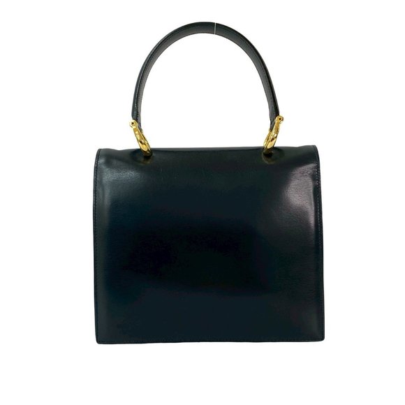 CELINE Vintage Blue Leather Tote Bag - Picture 3 of 10